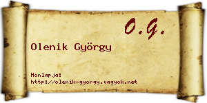 Olenik György névjegykártya